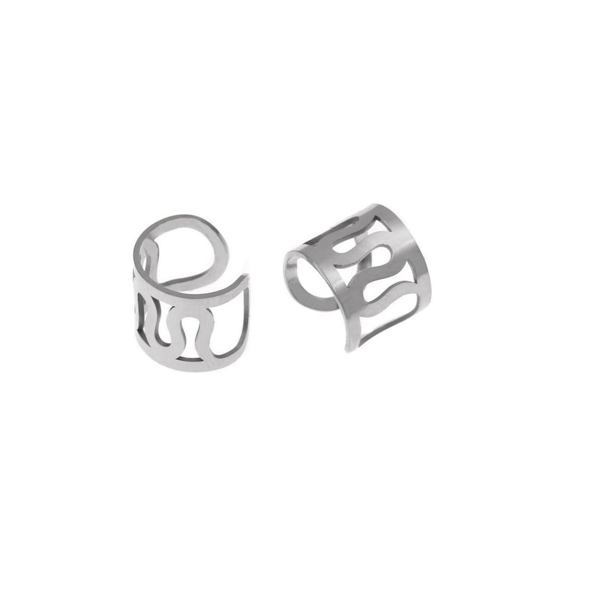 Wave ατσάλινο ear cuff - Lilah jewellery boutique