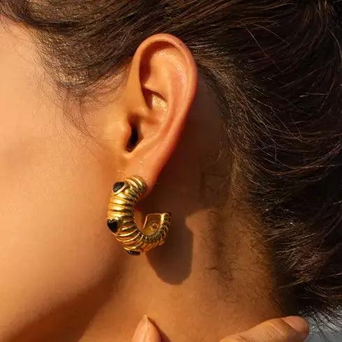 Amaryllis ατσάλινα σκουλαρίκια - Lilah jewellery boutique 