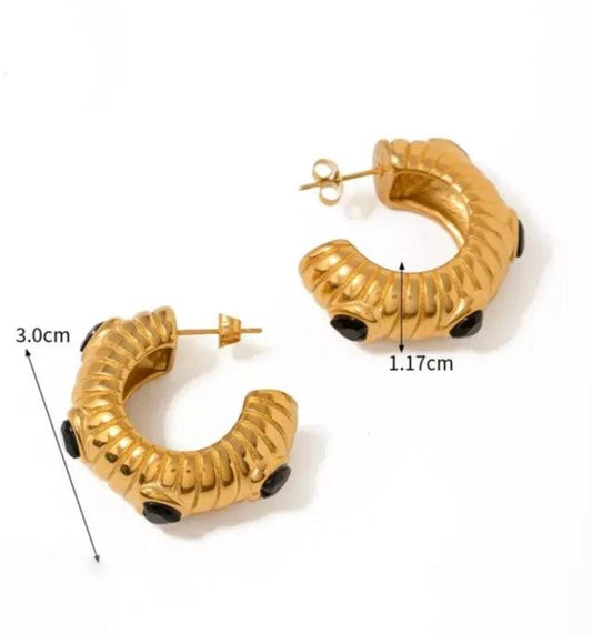 Amaryllis ατσάλινα σκουλαρίκια - Lilah jewellery boutique 