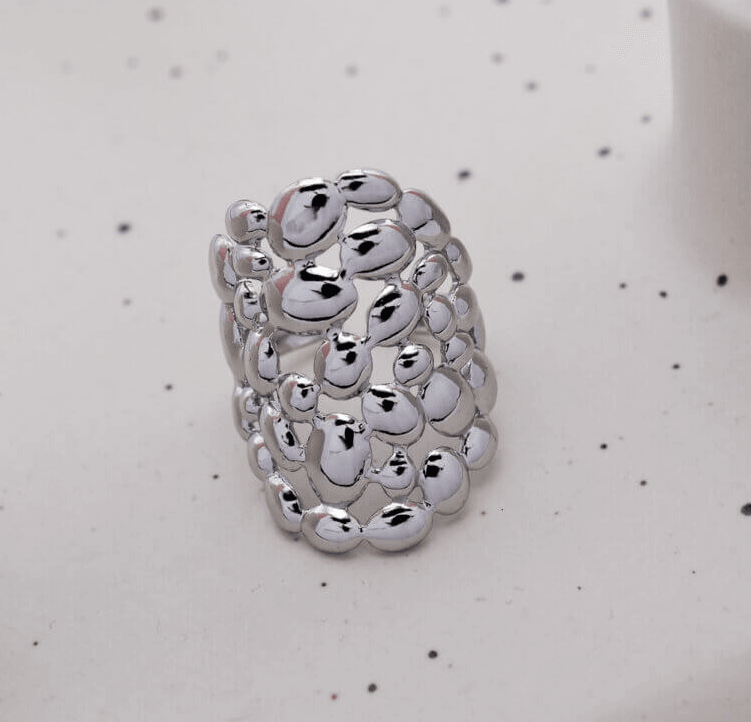Bubble Ατσάλινo δαχτυλίδι - Lilah jewellery boutique 