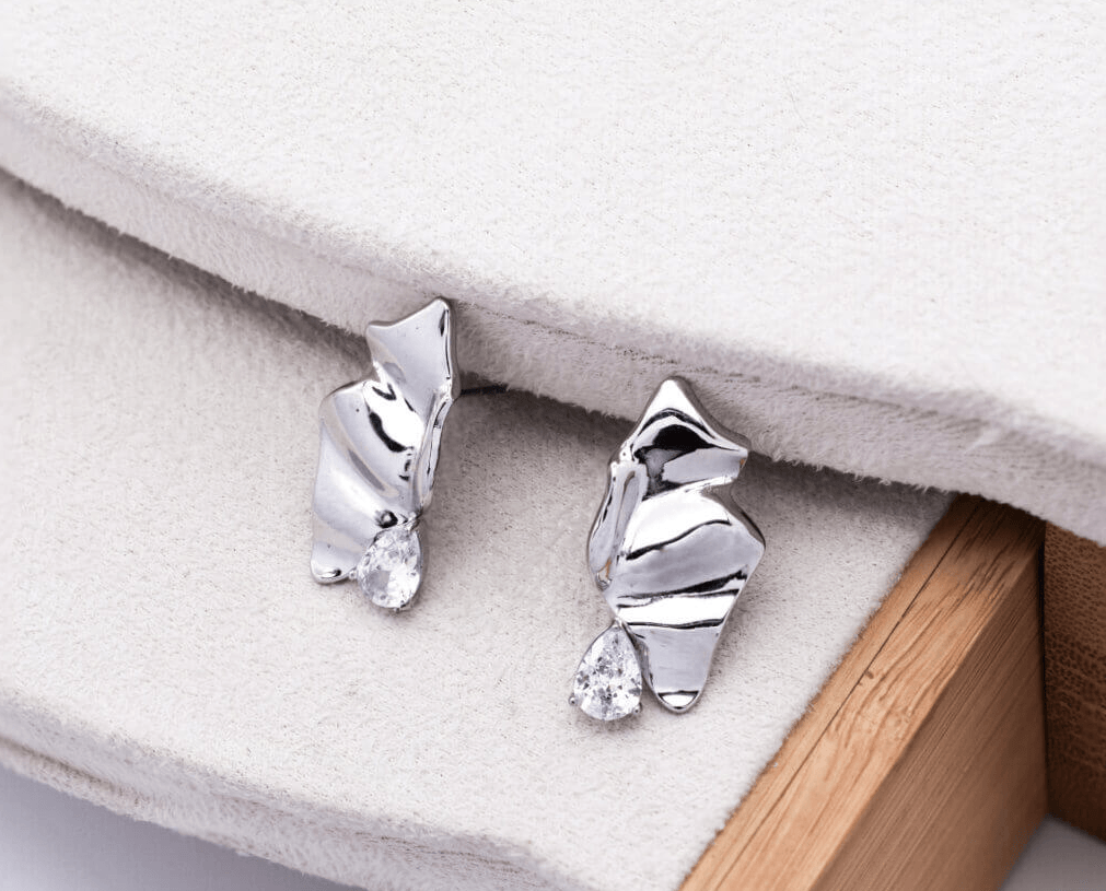 Sparkle Ατσάλινα σκουλαρίκια - Lilah jewellery boutique 