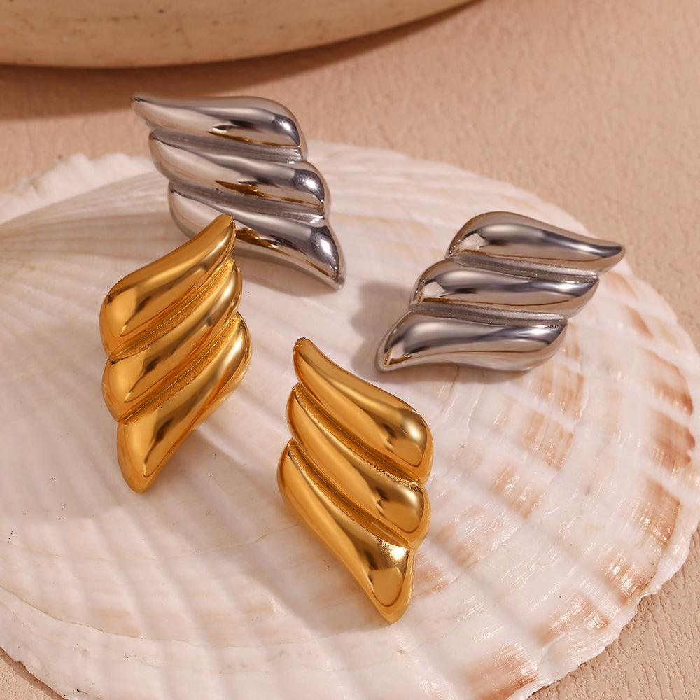Ατσάλινα σκουλαρίκια Angel - Lilah jewellery boutique 