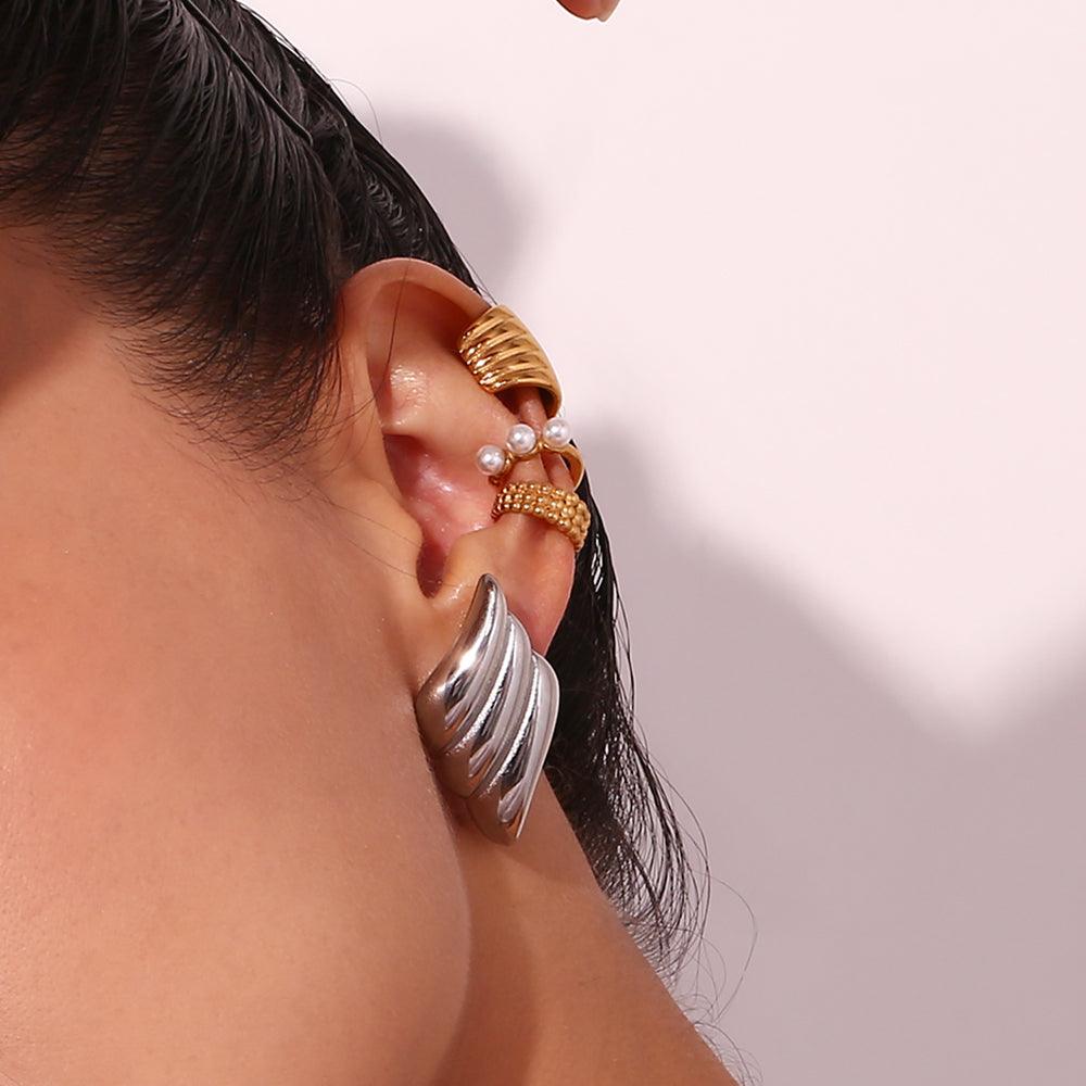 Ατσάλινα σκουλαρίκια Angel - Lilah jewellery boutique 