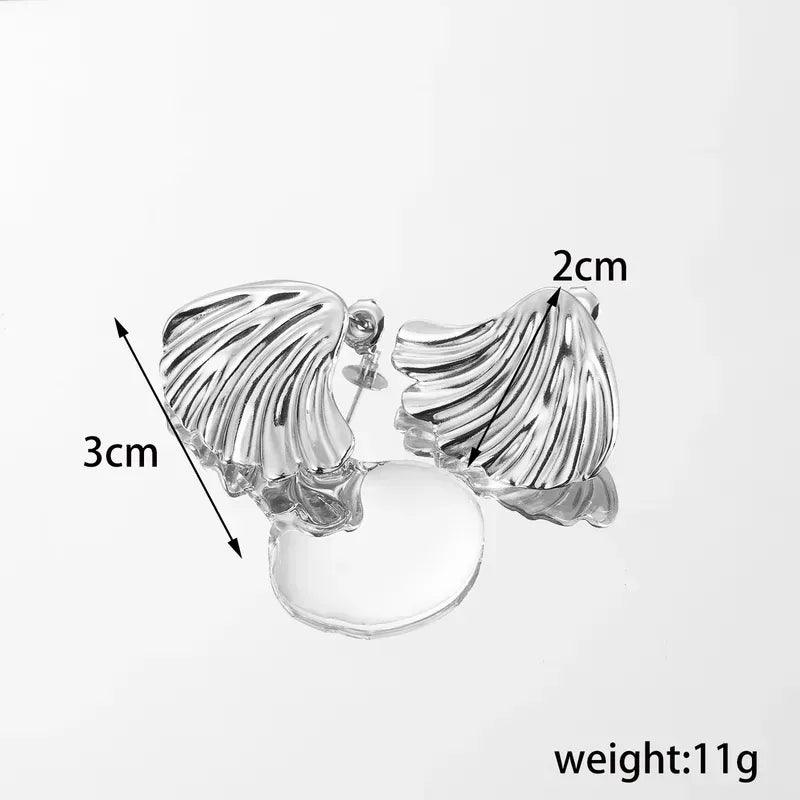 Ατσάλινα σκουλαρίκια Wing - Lilah jewellery boutique 