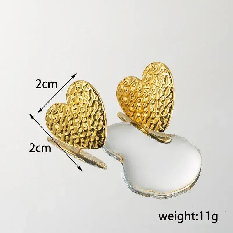 Ατσάλινα σκουλαρίκια Hart - Lilah jewellery boutique 