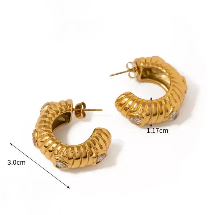 Amaryllis ατσάλινα σκουλαρίκια - Lilah jewellery boutique 