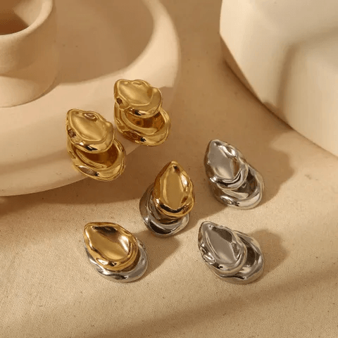 Ατσάλινα σκουλαρίκια Disquared - Lilah jewellery boutique 
