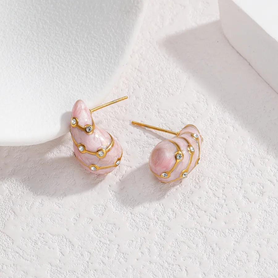 1 Pair Simple Style Classic Style Water Droplets Inlay 304 Stainless Steel Rhinestones Ear Studs - Lilah jewellery boutique 