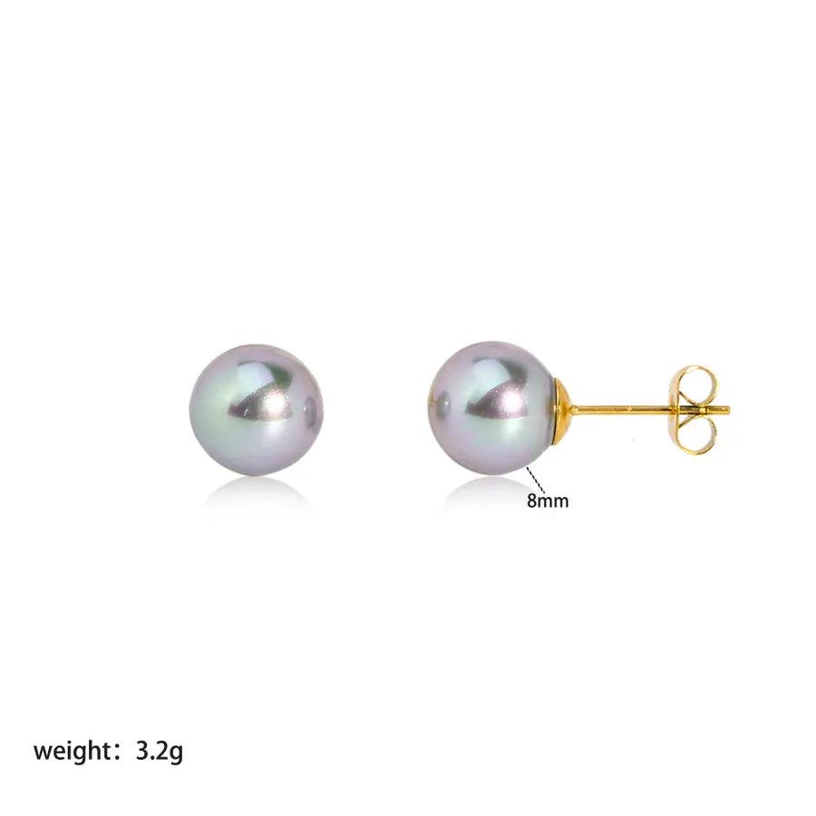 1 Pair Simple Style Ball Plating 304 Stainless Steel 18K Gold Plated Ear Studs - Lilah jewellery boutique 
