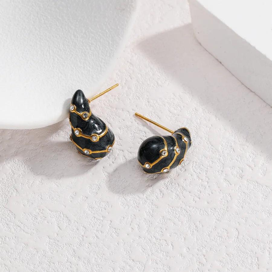 1 Pair Simple Style Classic Style Water Droplets Inlay 304 Stainless Steel Rhinestones Ear Studs - Lilah jewellery boutique 