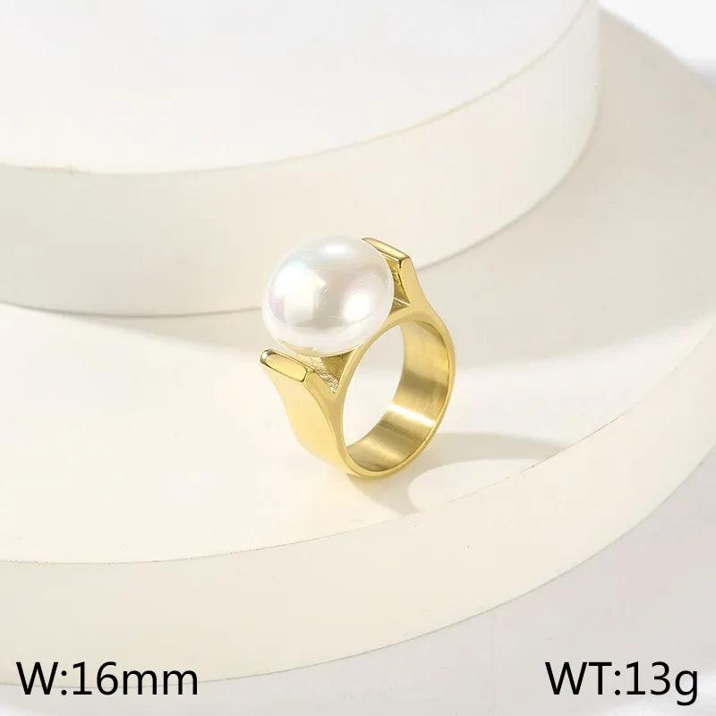 Stainless Steel Simple Style Roman Style Geometric Rings - Lilah jewellery boutique 