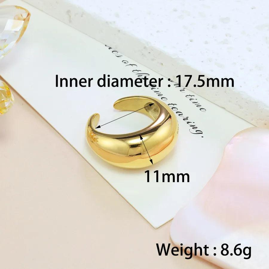 Jewelry Casual Simple Style Moon 304 Stainless Steel 18K Gold Plated Handmade Open Rings - Lilah jewellery boutique 