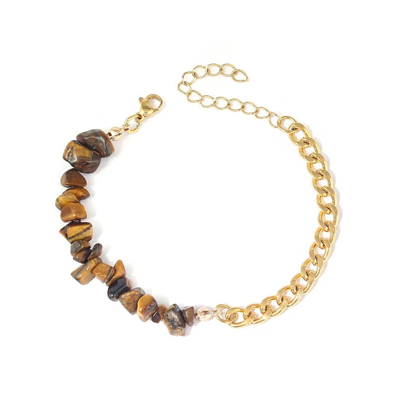 Βραχιόλι με πέτρες και αλυσίδα LH1032 tiger eye
