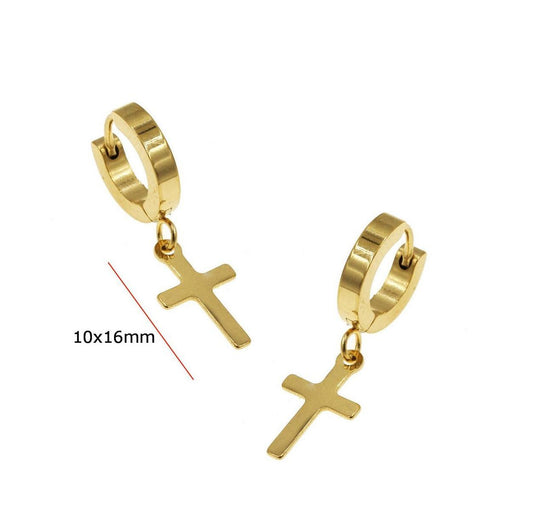 Chris ατσάλινο σκουλαρίκι σταυρός - Lilah jewellery boutique 